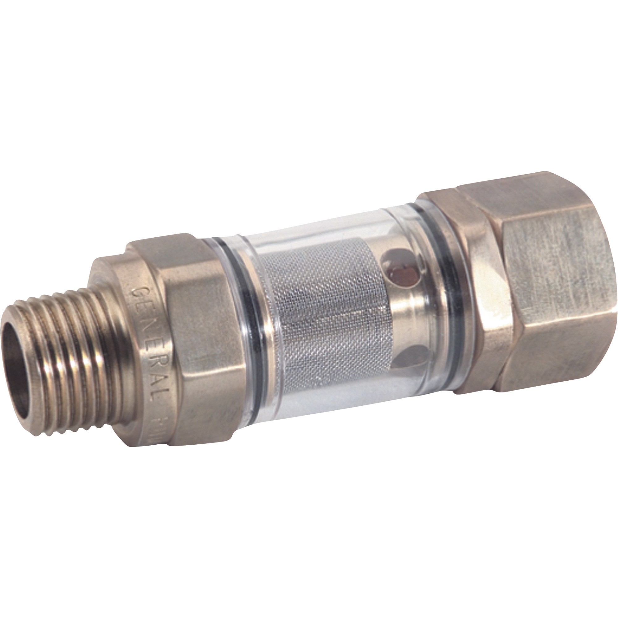 NorthStar Inline Water Filter, 1/2in. NPT-M x 3/4in. GH-F, Brass